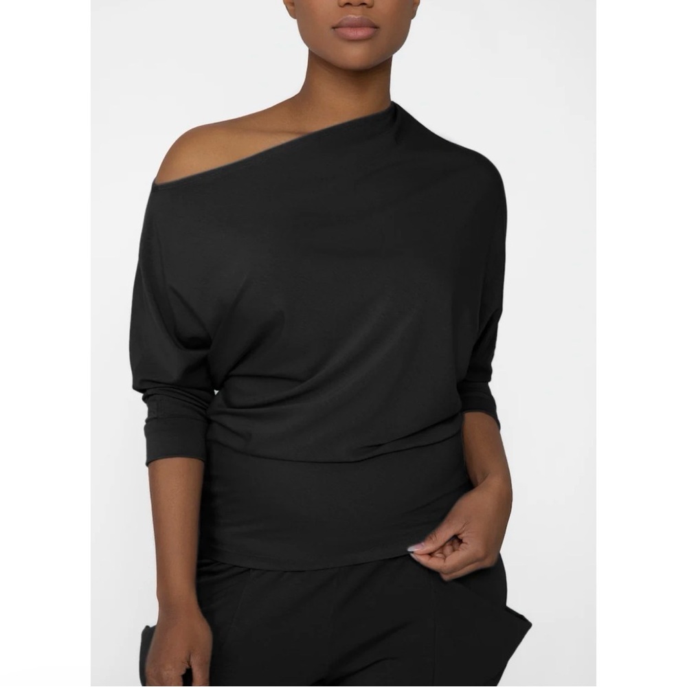 Kiya Tomlin Cozy Bamboo One Shoulder Grey Fleece